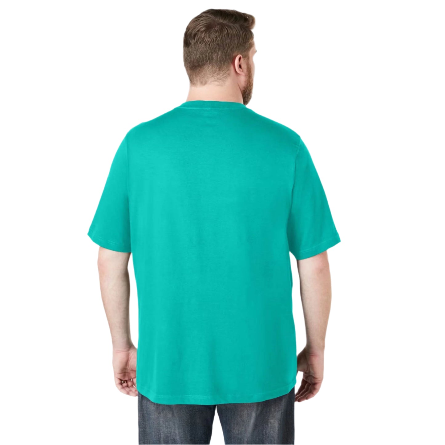 Tidal green V-neck T-shirt with chest pocket and relaxed Big & Tall fit

