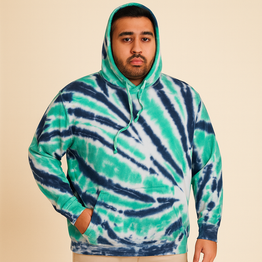 Tidal Green Marble Fleece Pullover Hoodie PSM-7474
