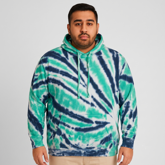 Tidal Green Marble Fleece Pullover Hoodie PSM-7474