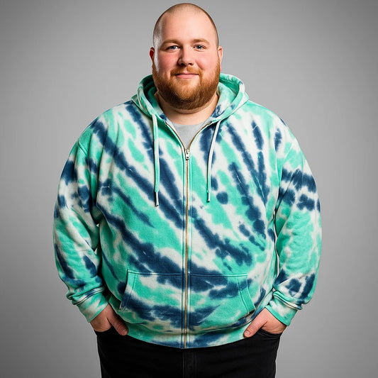 Tidal Green Marble Fleece Zipper Hoodie PSM-6500