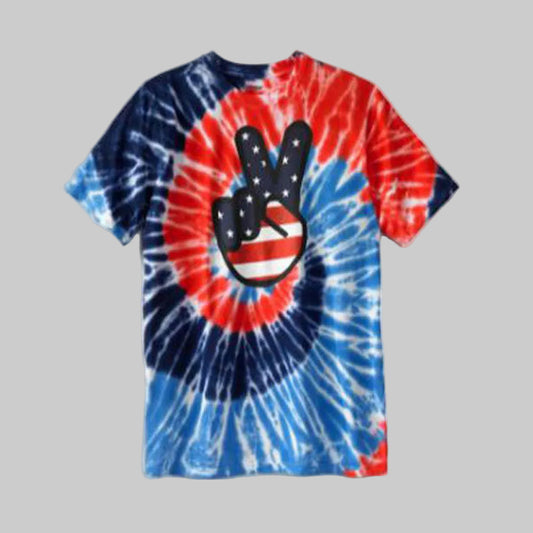 Tie Dye Big & Tall Crewneck Graphic T-Shirt with colorful graphic print and relaxed fit for casual everyday wear.