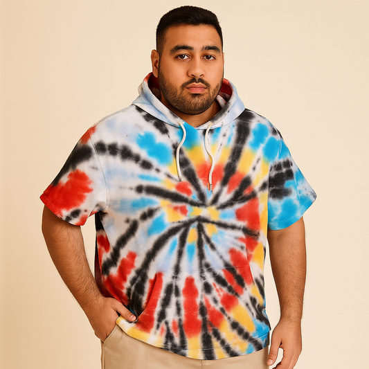 Tie Dye Big & Tall Short Sleeve Hoodie PSM-5574