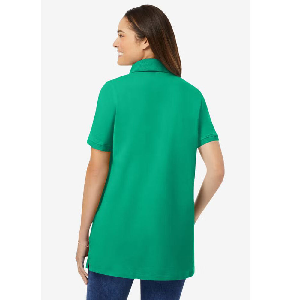 Plus Size Women Perfect Short-Sleeve Polo Shirt PSW-6572