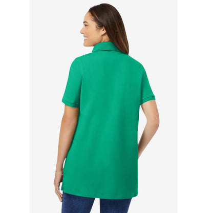 Plus Size Women Perfect Short-Sleeve Polo Shirt PSW-6572