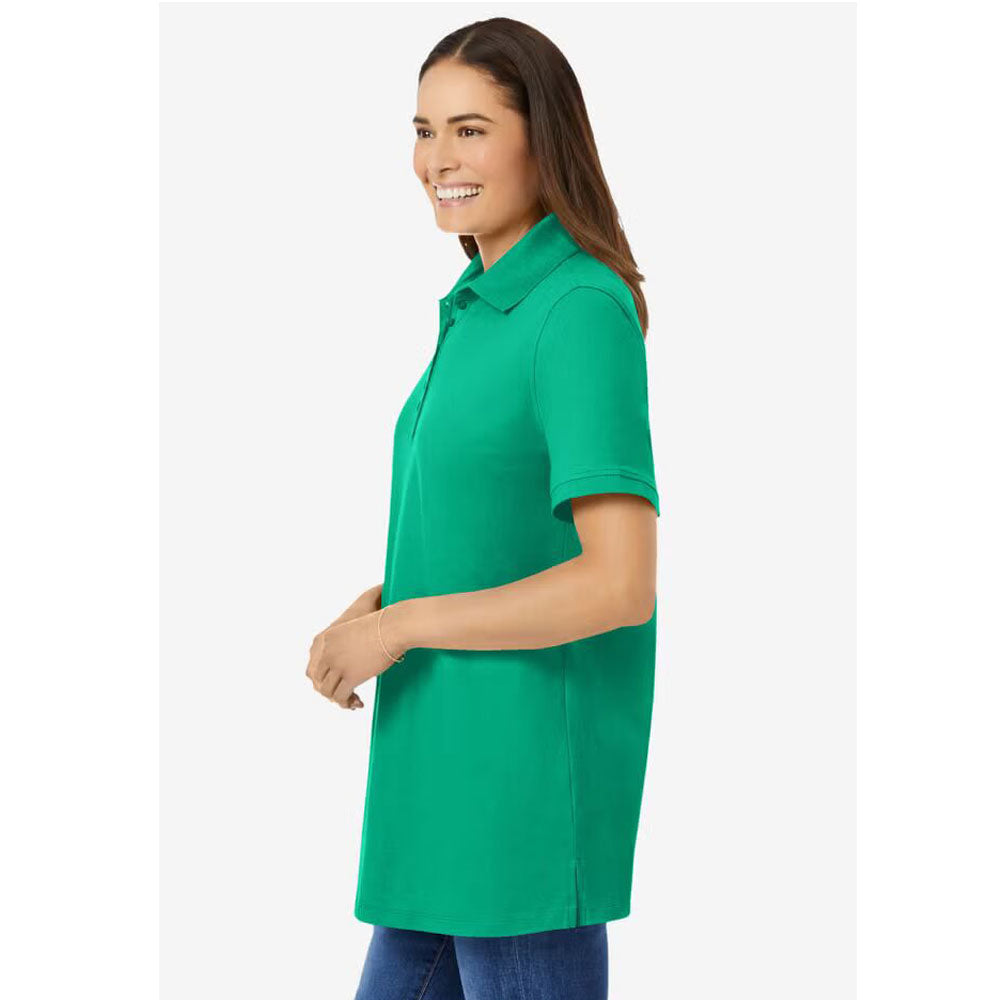 Plus Size Women Perfect Short-Sleeve Polo Shirt PSW-6572