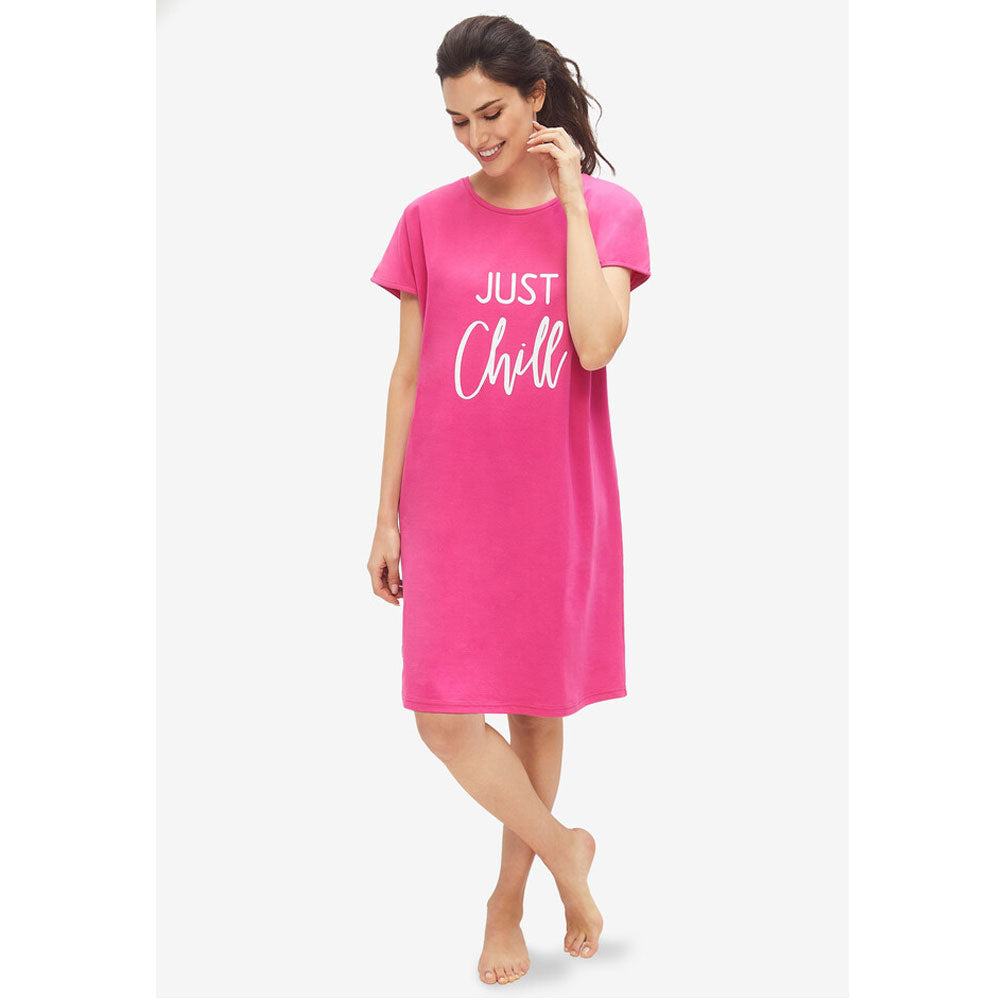 Tropical Raspberry Chill Weekend Cap Sleeve Sleep Shirt PSW-8567