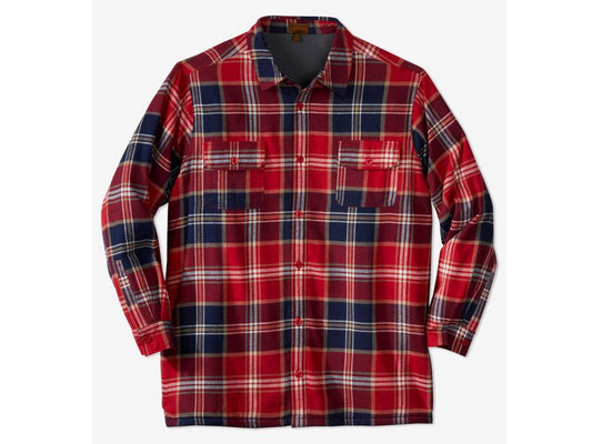 True Red Plaid Fleece-Lined Flannel Shirt Jacket PSM-7620