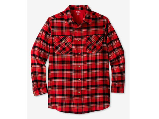 True Red Plaid Holiday Flannel Shirt PSM-7592