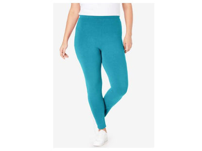 Deep Turquoise Cotton Stretch Plus Size Legging PSW-1072