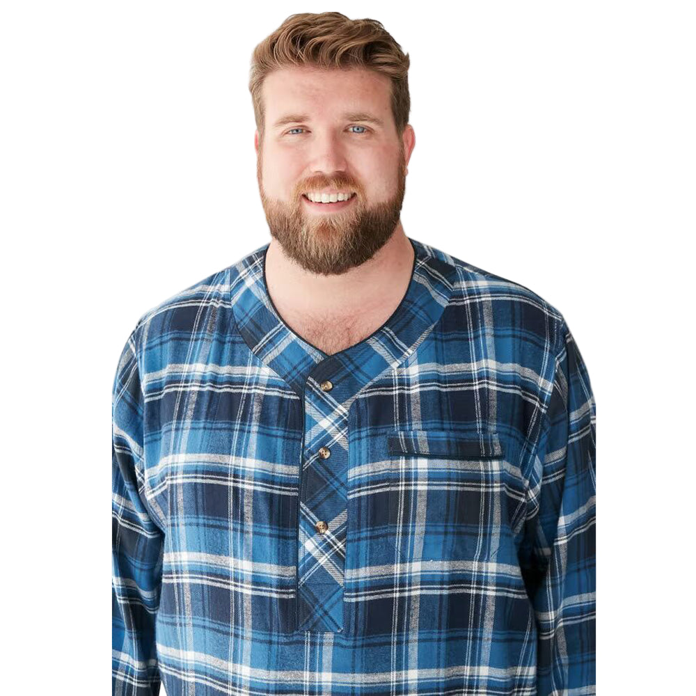 Flat-lay of Twilight Plaid Flannel Nightshirt on neutral background