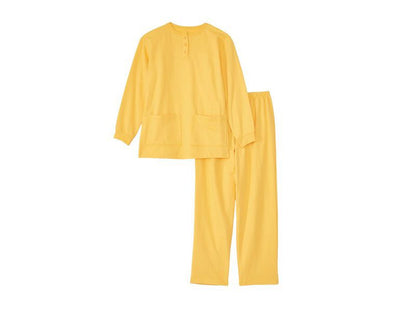 Yellow Fleece Henley Pajama Set PSW-5075