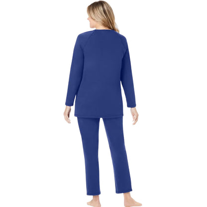 Ultra Blue Plus Size Women 2-Piece Lounge Set – Relaxed Cotton Comfort