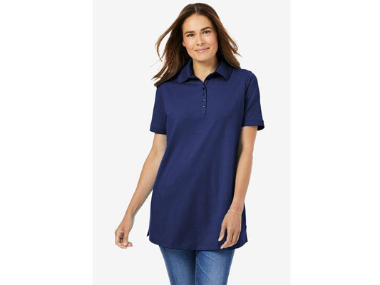 Ultra Blue Short Sleeve Polo Tunic PSW-7234