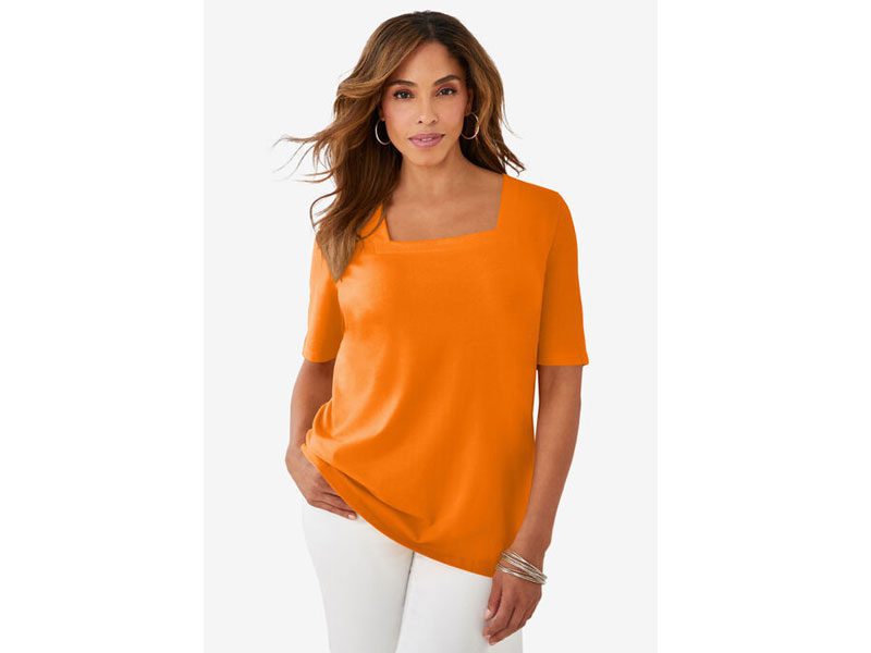 Ultra Orange Square Neck Tee PSW-7174