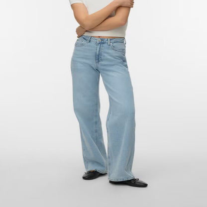 Light Blue Denim Wide Leg Fit Jeans PSW-11209