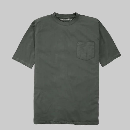 Charcoal Big & Tall Cotton Pocket Plus Size B Grade T-Shirt PSM-9247B