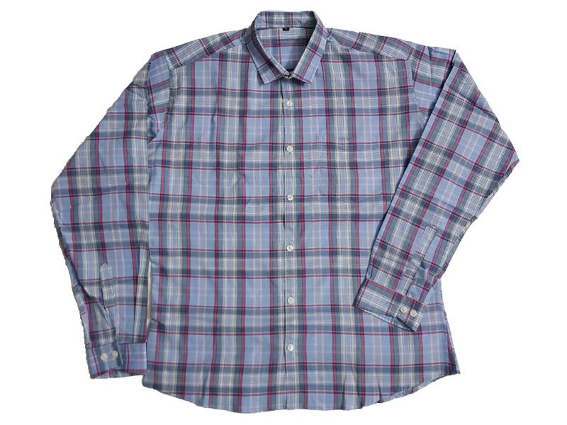 Blue Plaid Plus Size Shirt PSM-589