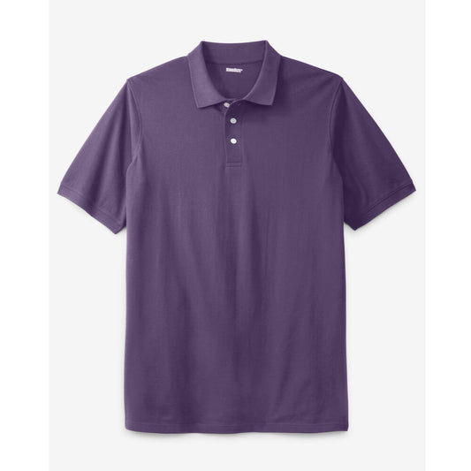 Vintage Purple Big & Tall Pique Polo Shirt with Ribbed Collar and Shrink-Less Fit