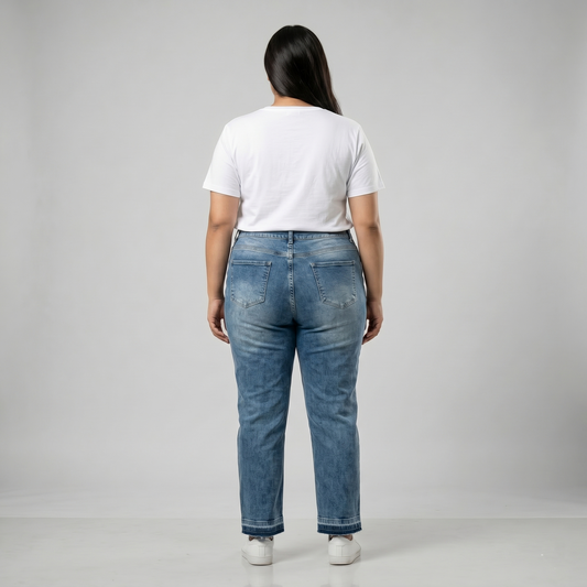 Vintage Fade Light Blue Straight Fit Denim Jeans PSW-11101
