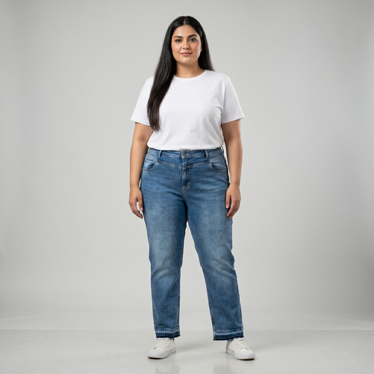 Vintage Fade Light Blue Straight Fit Denim Jeans PSW-11101