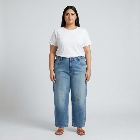 Vintage Light Blue Straight Fit Denim Jeans PSW-11100