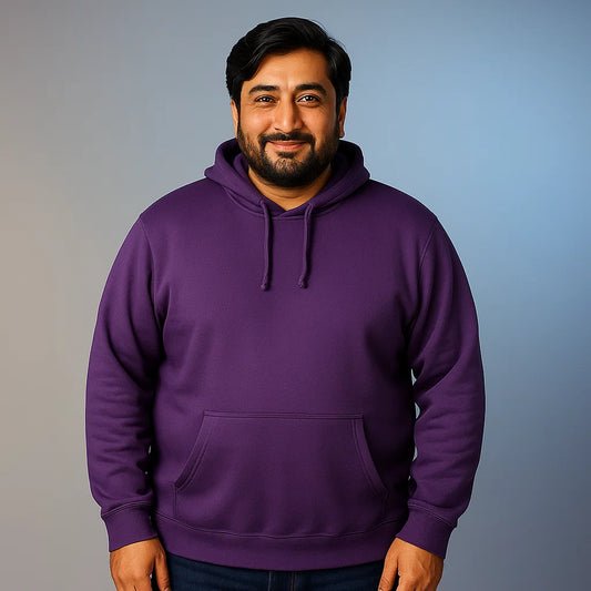 Vintage Purple Fleece Big & Tall Size Pullover Hoodie PSM-6011