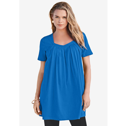 Vivid Blue Pleatneck Ultimate Tunic PSW-8590