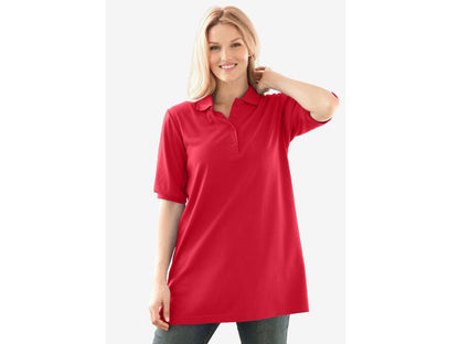 Vivid Red Short Sleeve Polo T-Shirt PSW-7225