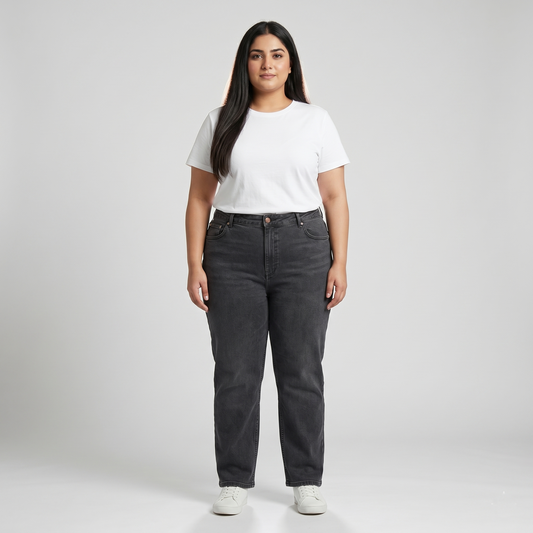 Washed Black Straight Fit Denim Jeans PSW-11102