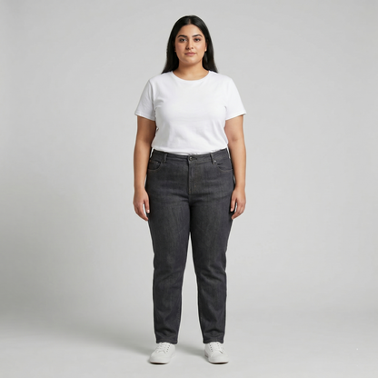 Washed Charcoal Straight Denim Jeans PSW-11103