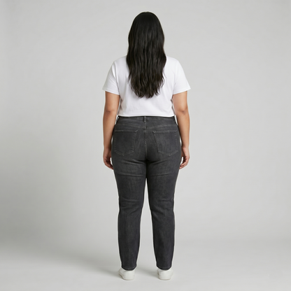 Washed Charcoal Straight Denim Jeans PSW-11103