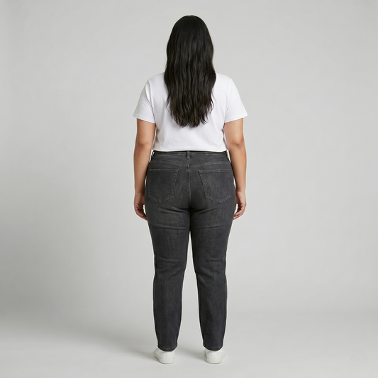 Washed Charcoal Straight Denim Jeans PSW-11103