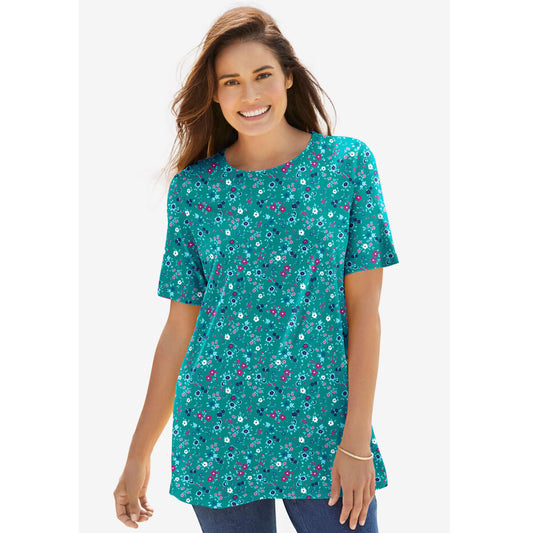 Waterfall Lovely Ditsy Perfect Printed Crewneck Tee PSW-8315