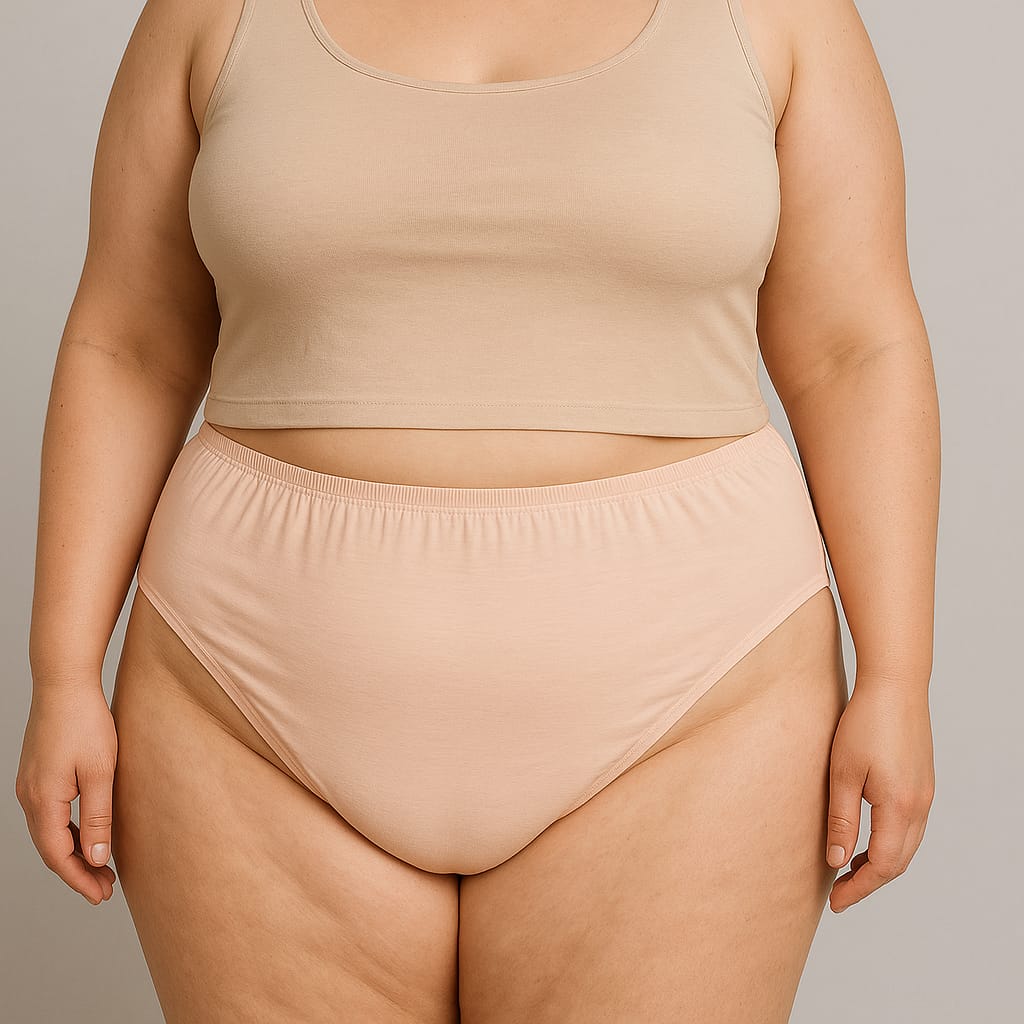 Essential Comfort High-Waist Plus Size Panty-Skin- PSW-9474