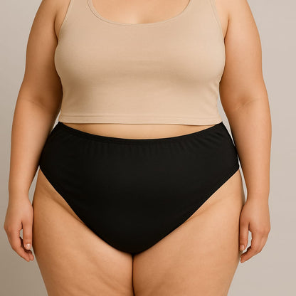 Essential Comfort High-Waist Plus Size Panty – Black PSW-9473
