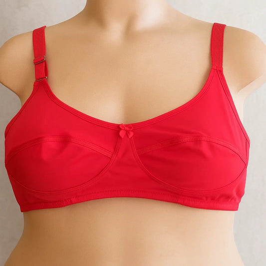 Plus Size Full-Coverage Red Wireless Bra PSW-9759