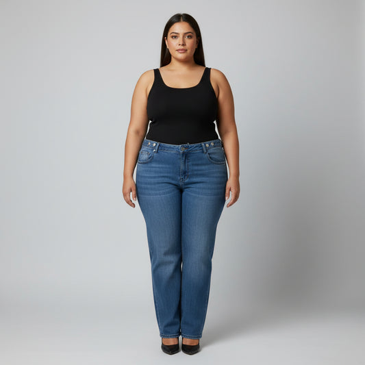 Vintage Light Wash Straight Fit Denim Jeans PSW-11076