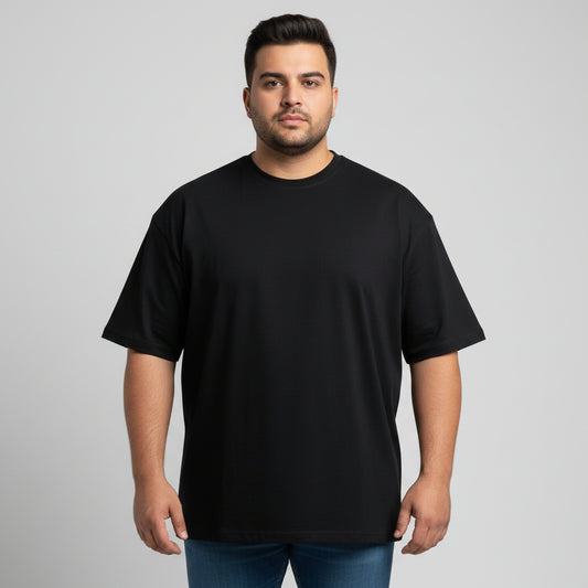 Black Essential Crewneck Terry T-Shirt PSM-11144