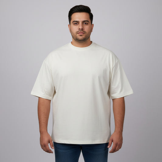 White Essential Crewneck Terry T-Shirt PSM-11145