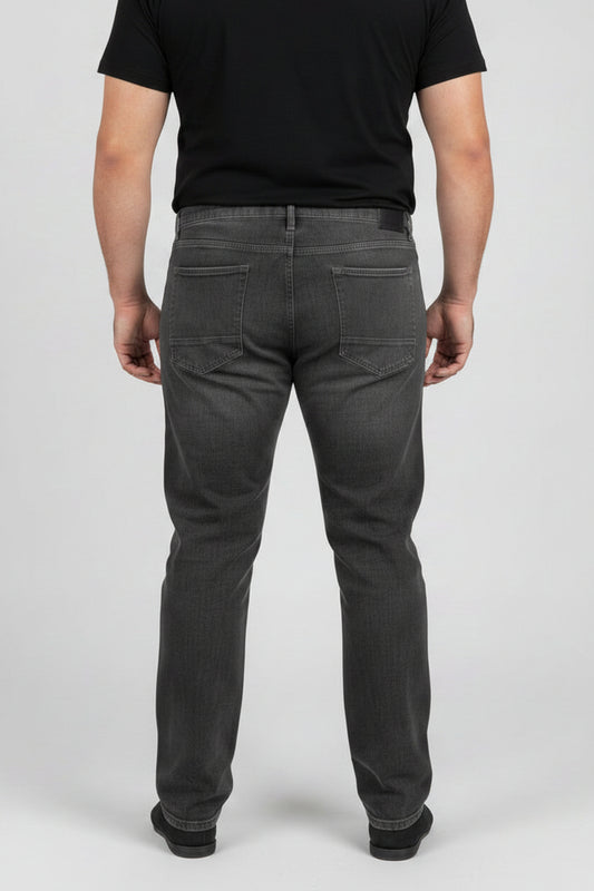 Dark Charcoal Straight Fit Jeans PSM-11247
