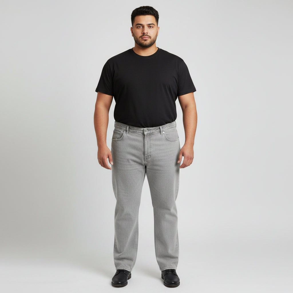 Light Gray - Straight Fit Jeans  PSM-11245