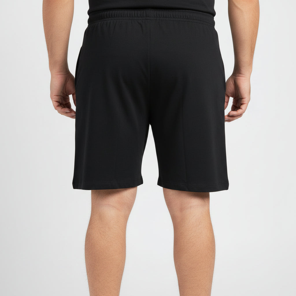 Black Elastic Waist Jersey Shorts PSM-11212
