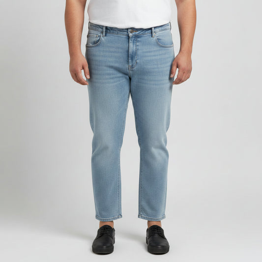 Light Wash Blue Straight Fit Jeans PSM-11246