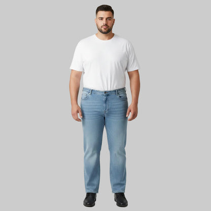 Light Wash Blue Straight Fit Jeans PSM-11246