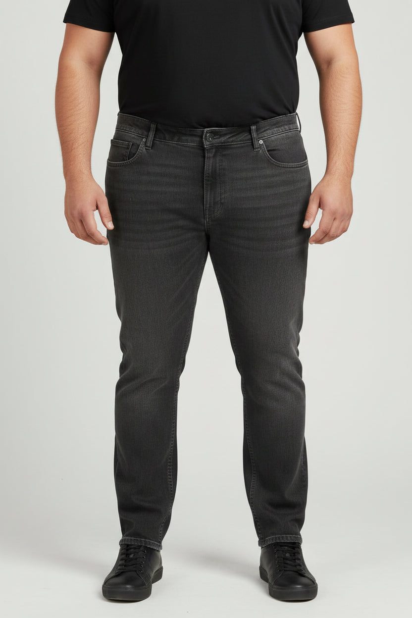 Dark Charcoal Straight Fit Jeans PSM-11247