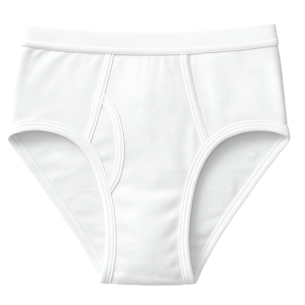 White big size men’s cotton brief – full-rise classic fit with supportive double panel

