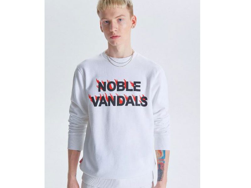 White Big Size Noble Vandals Sweatshirt PSM-6951