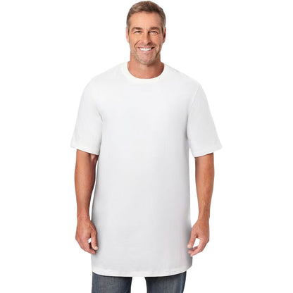 White Big & Tall Crewneck Cotton T-Shirt – Relaxed Fit Front View