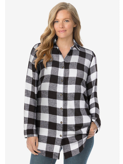 White Buffalo Plaid Classic Flannel Shirt PSW-9038