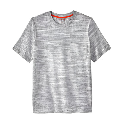 White Marl Big & Tall Pocket Crewneck T-Shirt with relaxed fit and chest pocket


